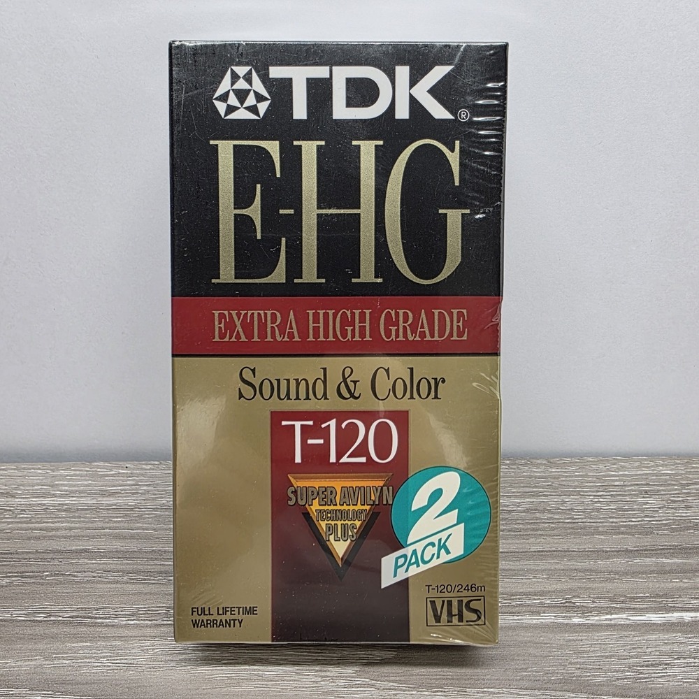 2 Pack TDK E-HG Extra High Grade‎ Sound And Color T120 VHS Tapes - Sealed